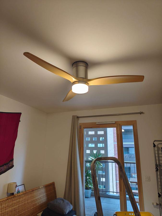 Ventilateur de plafond installé à Paris 18 par un prestataire reçu en entretien Plamby